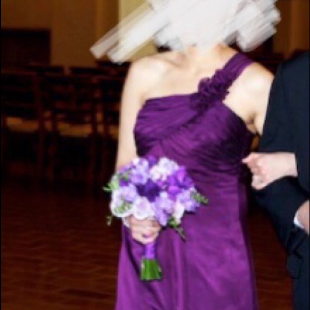 Bridesmaid Purple Bisoie Chiffon Dress